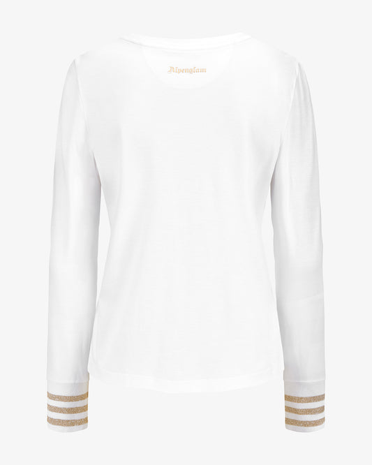 Longsleeve "ALPENGLAM" mit goldenen Bündchen