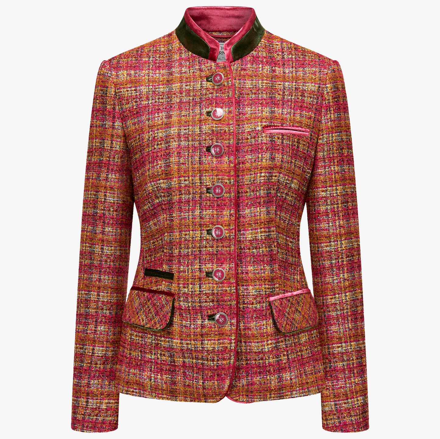 Boucle Trachtenblazer "Sophie" Pink | Fuchsia & Grün
