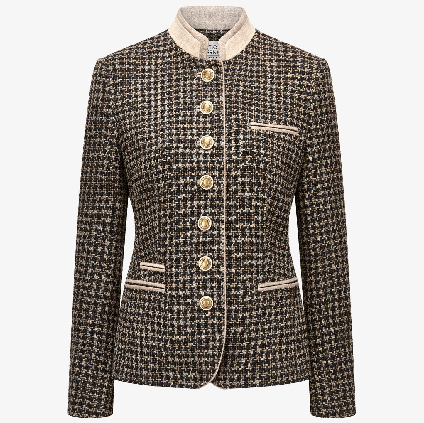 Trachtenblazer "Sophie" Hahnentritt Mokka & Caramell