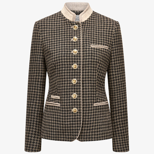 Trachtenblazer "Sophie" Hahnentritt Mokka & Caramell